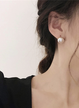 ins个性设计感珍珠耳扣百搭球球耳钉简约冷淡风耳饰韩国气质耳环