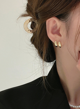 925银针水滴豆豆耳钉气质高级感耳环独特小众耳饰