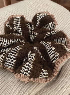 钩花毛线针织发圈头绳女大肠发圈花边发绳ins复古高级感头饰发绳