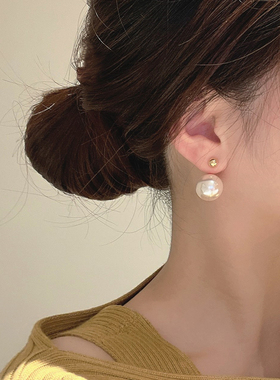 925银针珍珠耳饰气质高级大气耳环轻奢小众设计感耳钉独特耳坠女