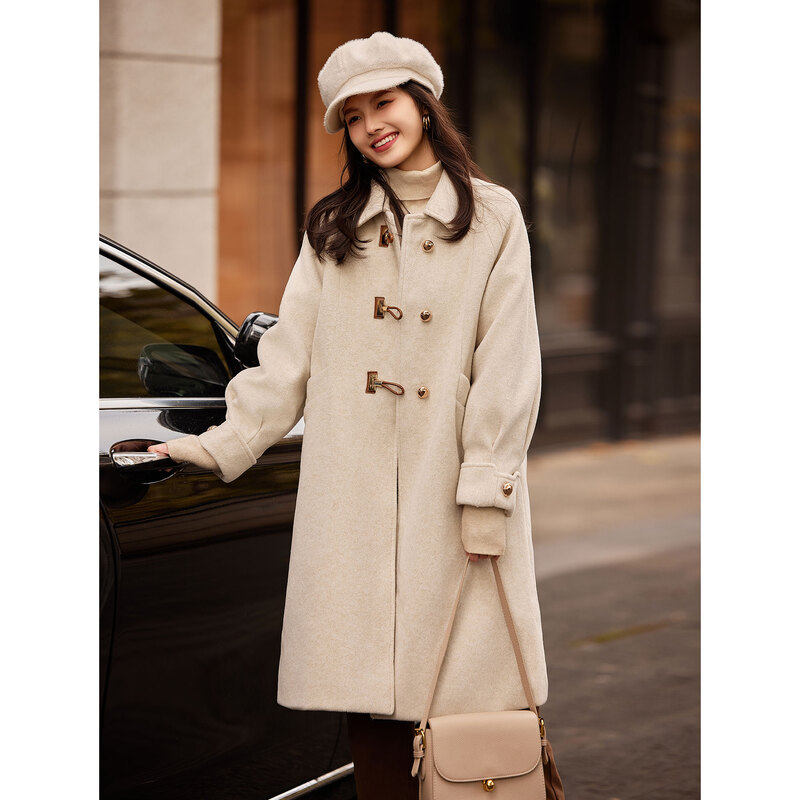 苏醒的乐园夹棉翻领单排扣宽松长款厚外套冬季休闲百搭毛呢大衣,女装/女士精品,毛呢外套,淘宝优惠券,粉丝福利购,淘宝优惠卷
