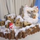 幼儿园环创主题自然角场景装 活动区角纸房子展示布置道具 饰冬季