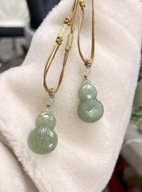 玉阅珠宝和田玉葫芦吊坠毛衣链