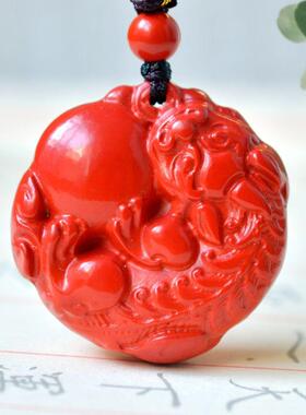 天然毛衣链玉阅珠宝朱砂男女