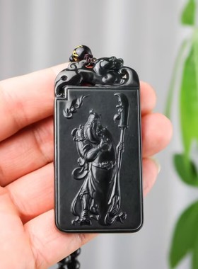 玉阅珠宝和田青玉关公吊坠