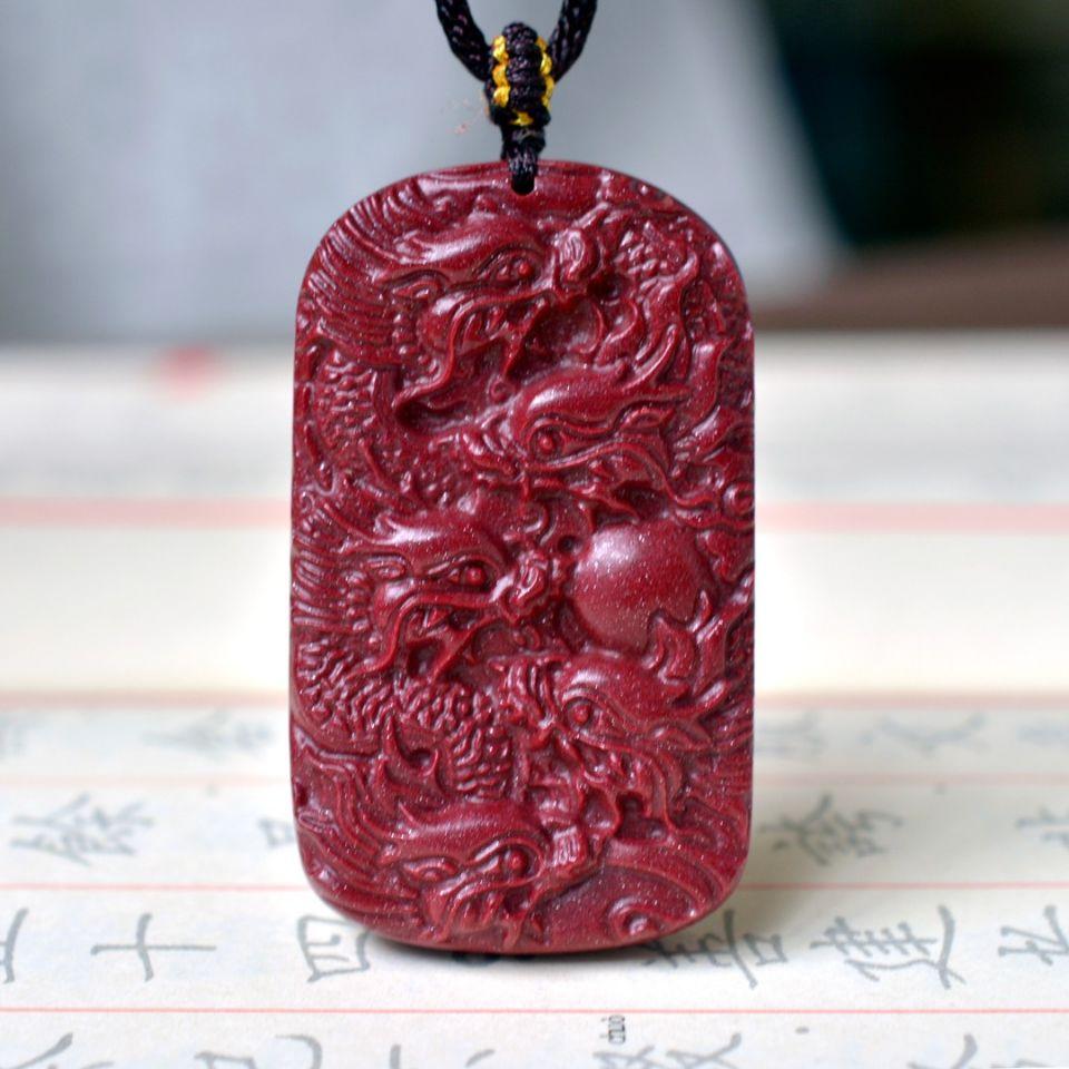 高含量龙牌吊坠玉阅珠宝原矿朱砂
