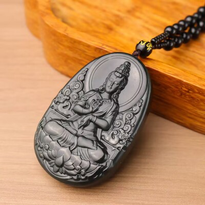 天然和田青玉观音吊坠男士百搭
