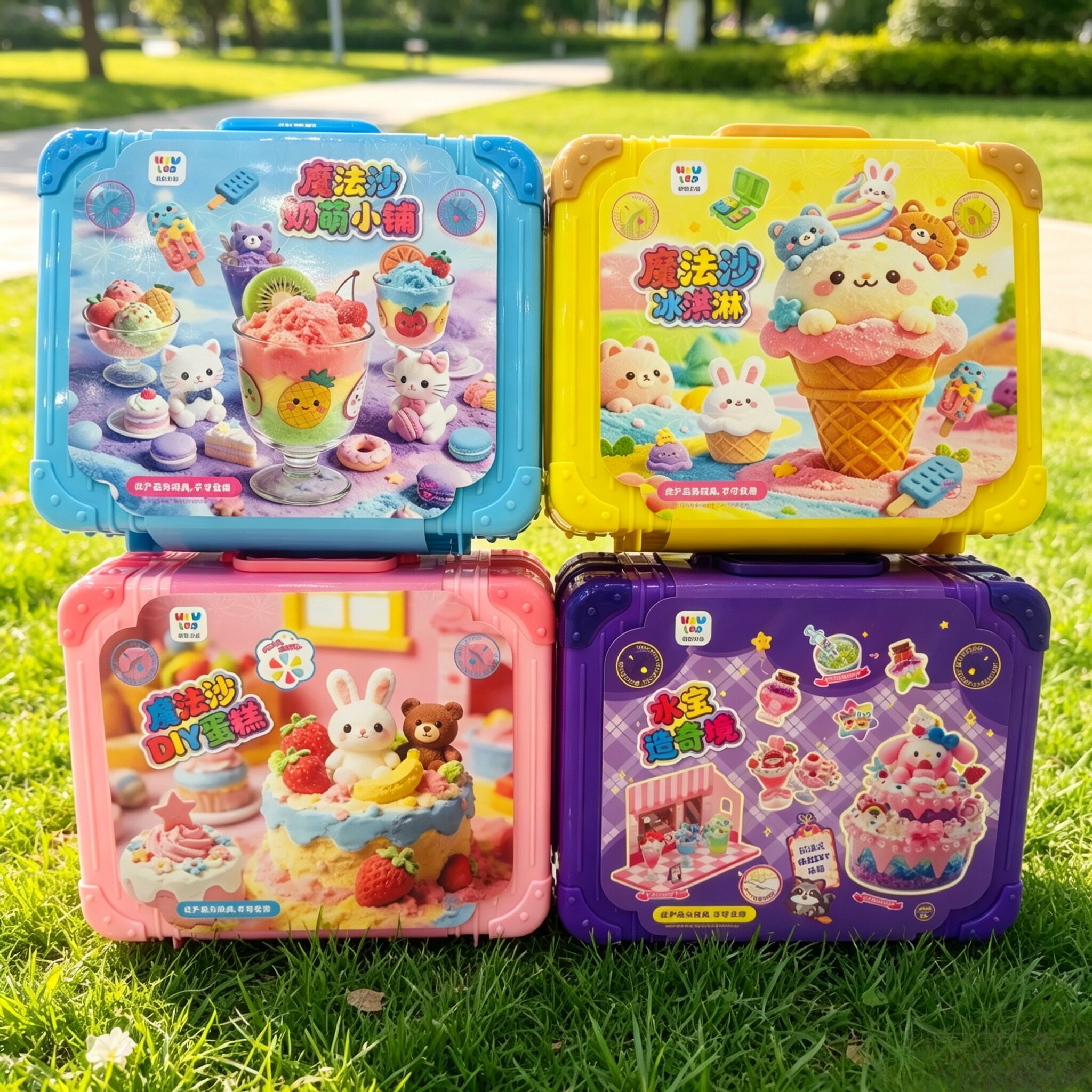 绘勤文创DIy浮雕画水宝魔法沙冰沙画彩泥粘土手工益智儿童玩具