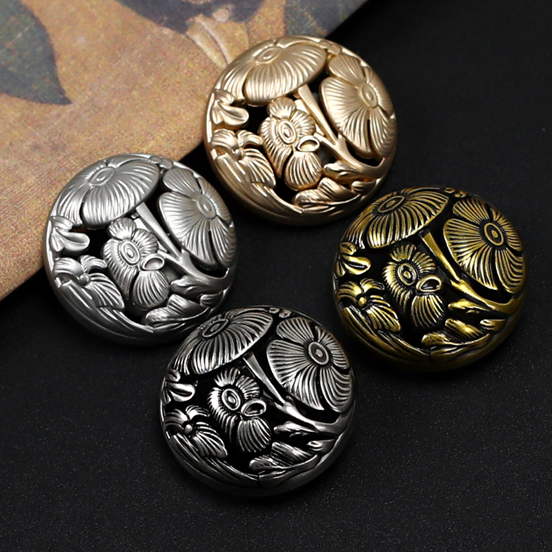 妙思乐高档大衣金属纽扣镂空扣