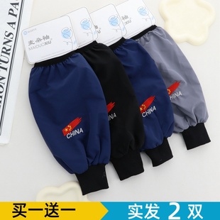 2024冬季新品罗口袖套男女士工作螺口袖宽松刺绣保暖防污大童成人