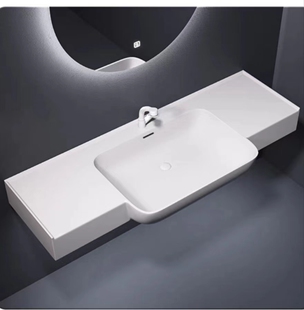 可丽耐人造石肤感一体盆卫生间洗手洗脸面池台盆柜组合套装