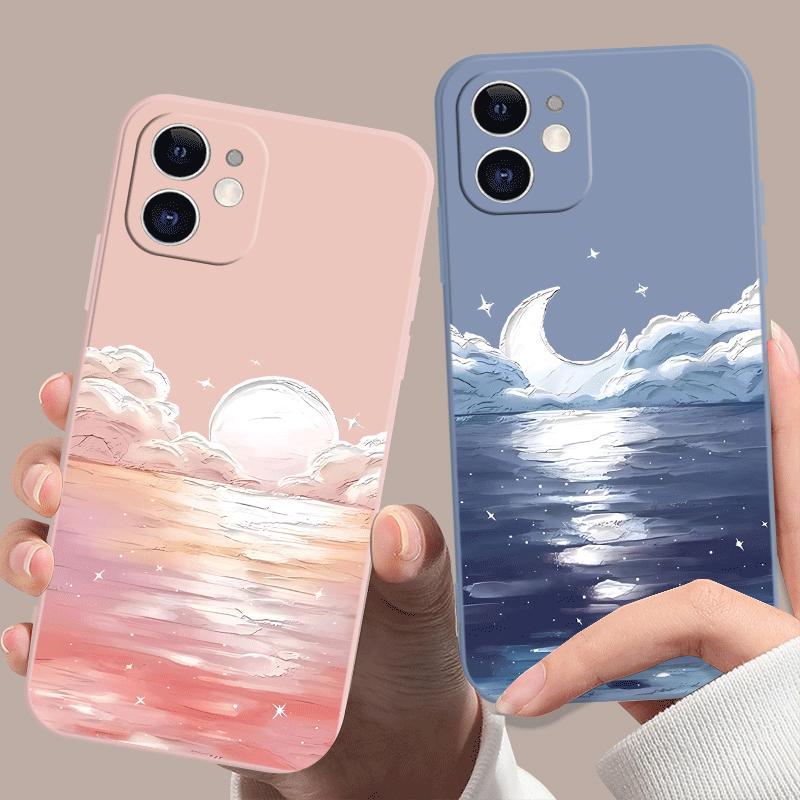 油画月落星河适用华为荣