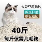 纯豆腐猫砂除臭清香可冲厕猫咪混合猫沙抗菌低粉尘秒结团20斤40斤