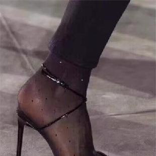 气质尖头细跟性感交叉一字扣带高跟单鞋 女夏新款 包头凉鞋 巨显瘦