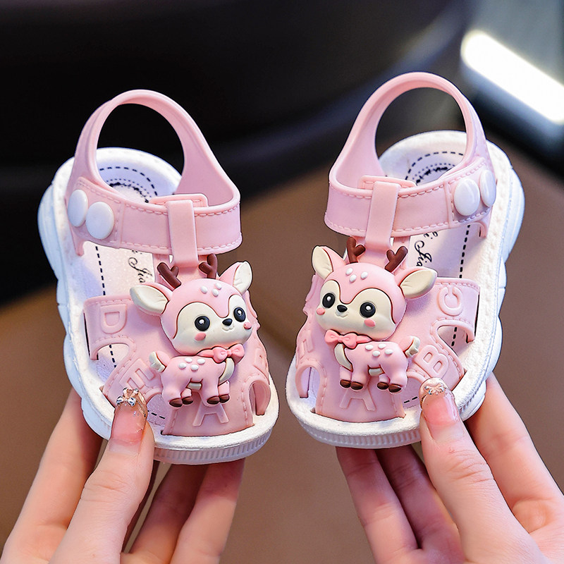 儿童学步鞋夏季男童防踢百搭防水女童宝宝可爱防滑卡通沙滩学步鞋