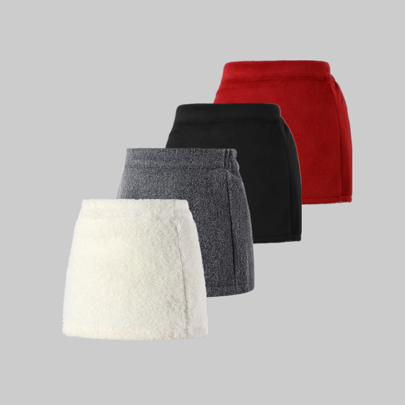 新款秋冬装女童红色毛呢半身裙法式高腰显瘦洋气儿童a字包臀短裙