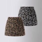 新款 秋冬装 2025女童豹纹半身裙儿童包臀裙短裙防走光辣妹风短裙潮