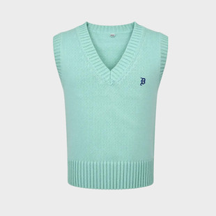 春秋装学院风女童V领针织背心女无袖马甲百搭叠穿套头毛衣上衣潮