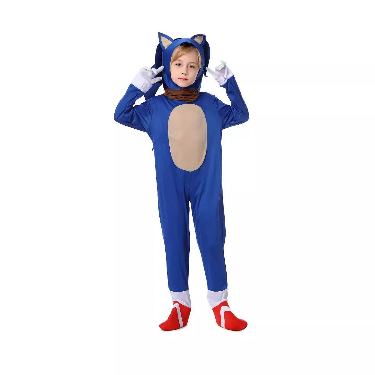 万圣节服装新款蓝色超音速小子sonic索尼克cosplay索尼克表演服装