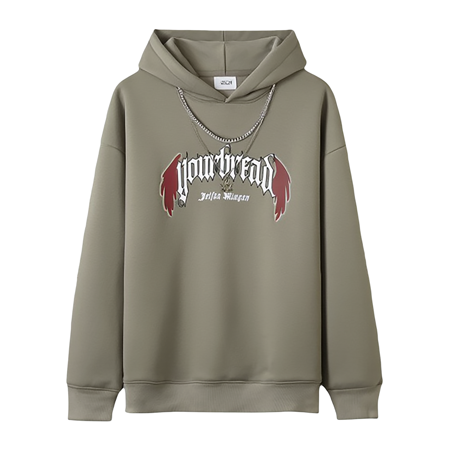 加绒加厚男士军绿色连帽卫衣