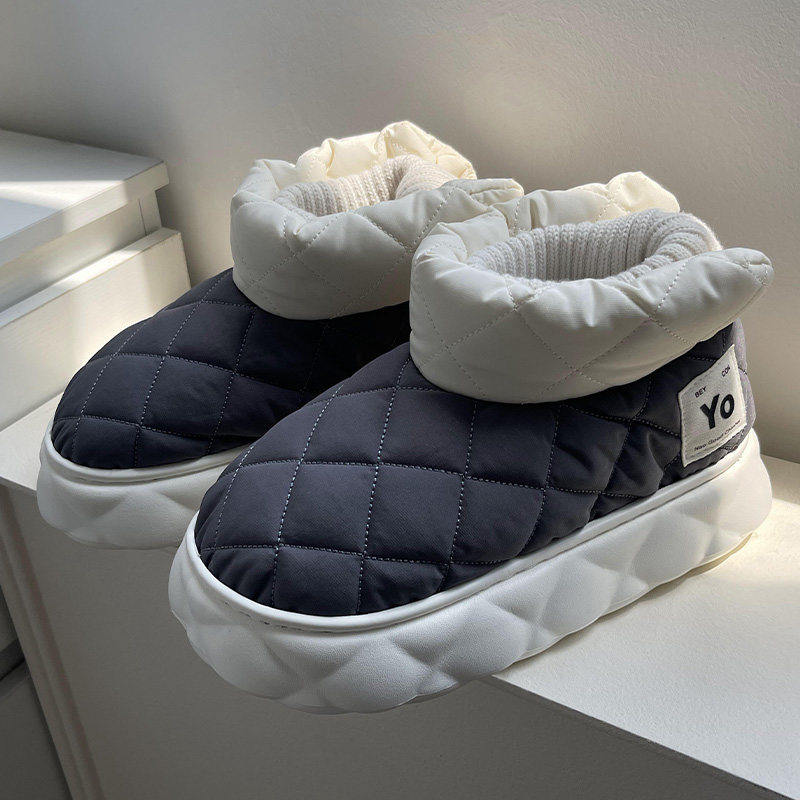 雪地靴男2025新款羽绒鞋冬季保暖防滑室内居家防滑毛绒高帮棉拖鞋,流行男鞋,包头拖,淘宝优惠券,粉丝福利购,淘宝优惠卷