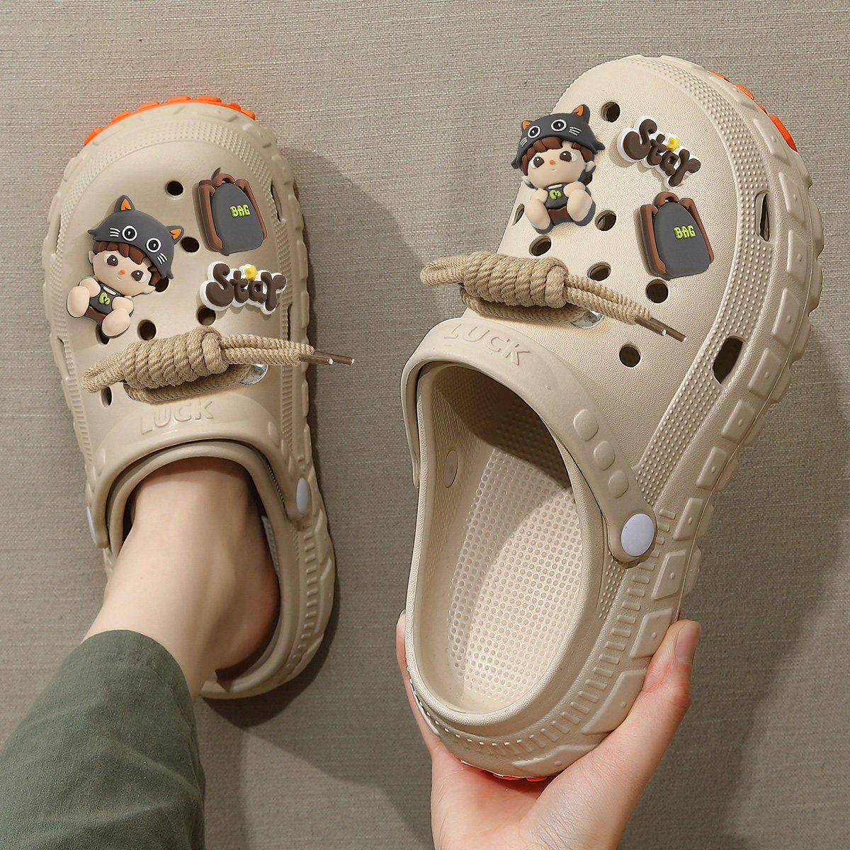 洞洞鞋男款夏季外穿沙滩防滑2026新款eva厚底休闲时尚包头凉拖鞋,流行男鞋,洞洞鞋,淘宝优惠券,粉丝福利购,淘宝优惠卷