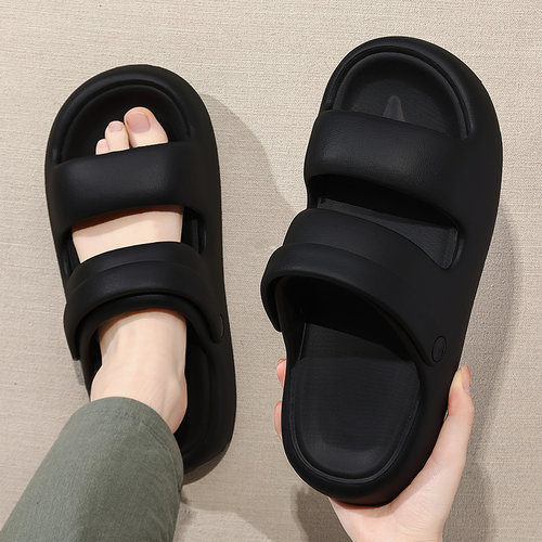 踩屎感厚底防滑两穿凉鞋