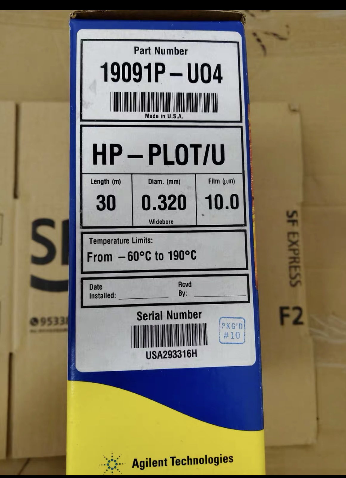 安捷伦19091P-UO4 HP-PLOT U 气相色谱柱30m, 0.32mm, 10μm