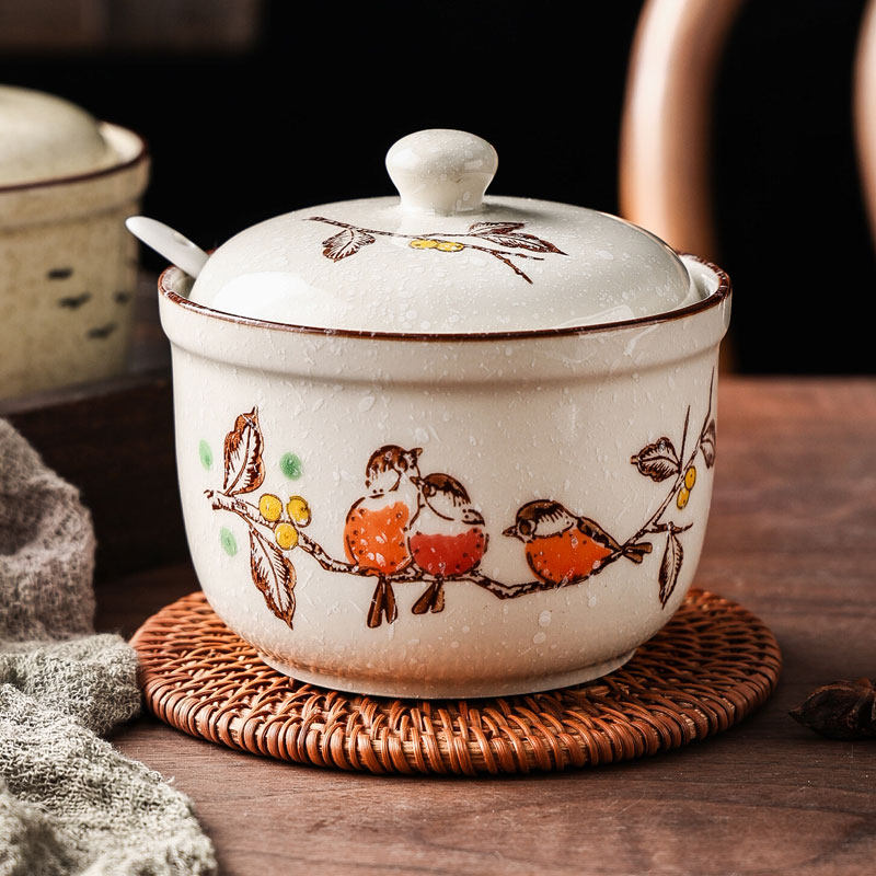 家用罐陶瓷油泼辣子盐罐辣椒专用罐子碗调料罐带盖猪油罐油罐油碗,厨房/烹饪用具,调味瓶罐/调料研磨器,淘宝优惠券,粉丝福利购,淘宝优惠卷