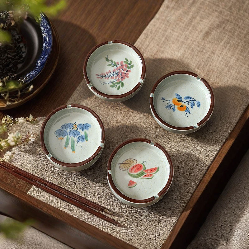 中式国风古风复古陶瓷烟灰缸茶室酒店民宿专用小创意烟缸灰缸小号,家居饰品,装饰烟灰缸,淘宝优惠券,粉丝福利购,淘宝优惠卷