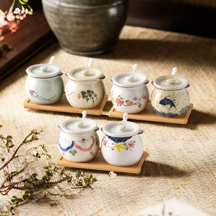 小号家用陶瓷厨房调味罐调料罐调料盒盐罐罐辣椒迷你专用套装中式