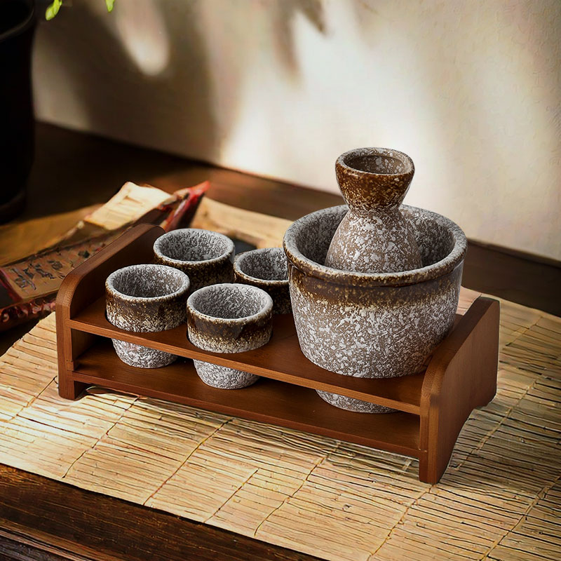 日式陶瓷酒具清酒黄酒白酒小酒盅温酒壶酒杯分酒器温酒器家用老式