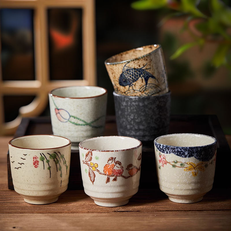 小茶杯酒杯喝茶复古陶瓷日式茶具