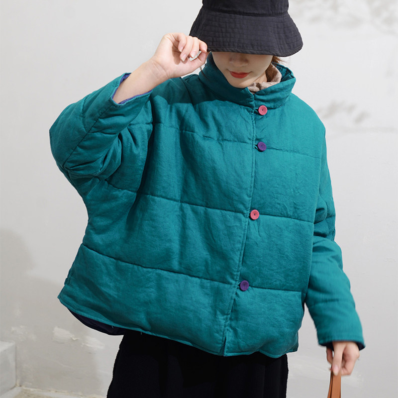 柒白短款棉衣女冬季加厚夹棉