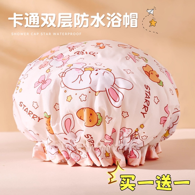双层浴帽女防水防油烟头套