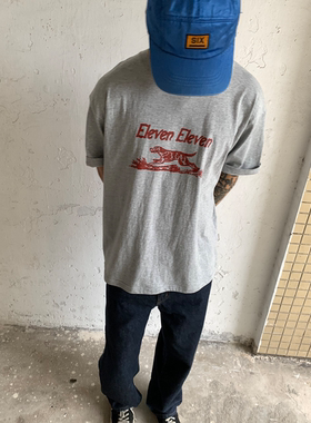 RonnShop日系复古90s古着感美式机车复古短袖T恤vintage