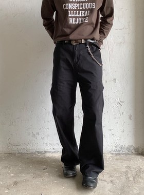 RonnShop美式复古装裤男宽松直筒阔腿休闲长裤