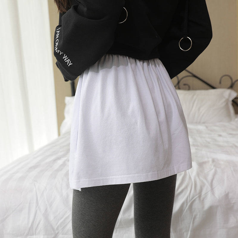 大码打底裤遮屁帘女鲨鱼裤遮屁股神器下摆毛呢半身短裙厚胖mm秋冬