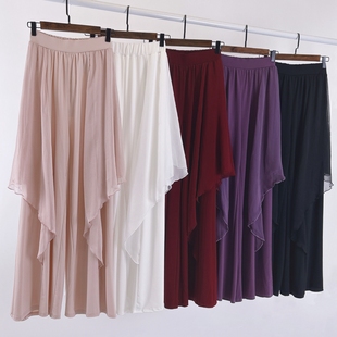 中国风古风舞蹈服演出服 阔腿裤 古典舞服装 练功服飘逸雪纺裙裤