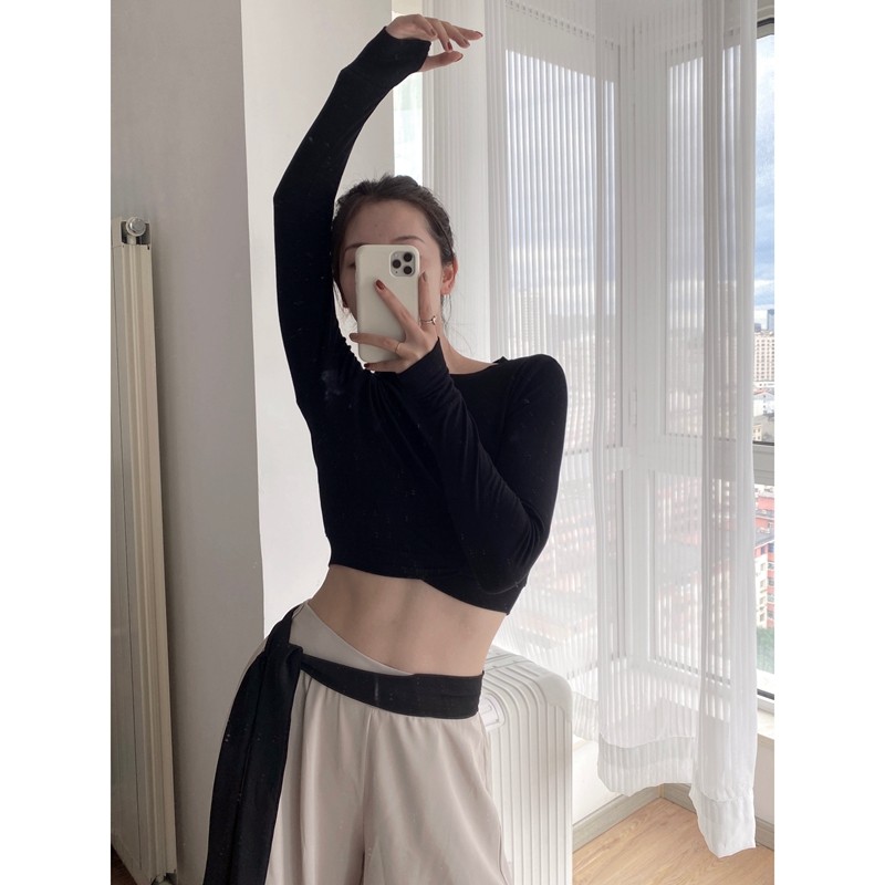 现代舞练功服古典舞爵士拉丁肚皮舞蹈服形体基训服手套指袖瑜伽服