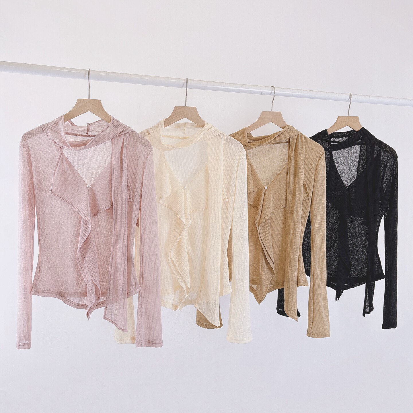 春新款透视飘带V领古典舞蹈服上衣女练功服飘逸现代舞跳舞服装