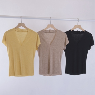 V领气质舞蹈服现代舞练功服女短袖修身显瘦上衣古典舞艺考教师服