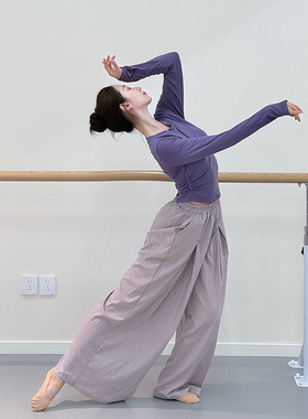 古典舞现代舞紫色练功服舞蹈服形体服学生艺考服教师跳舞服上衣女