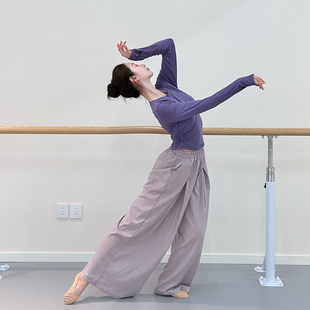 古典舞现代舞紫色练功服舞蹈服形体服学生艺考服教师跳舞服上衣女