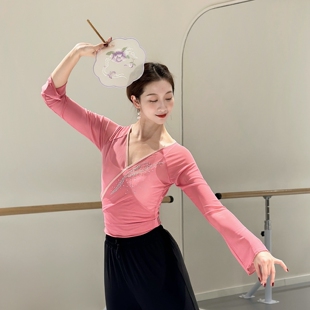 粉色成人古典舞练功服形体身韵纱衣基训服舞蹈生艺考中国舞演出服