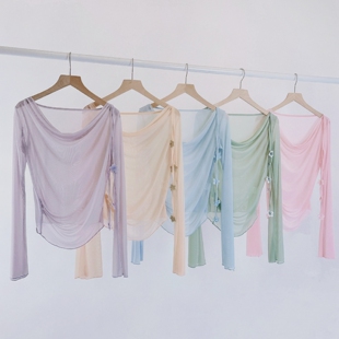 显瘦飘逸仙气纱衣舞蹈服古典舞练功服女上衣中国舞身韵形体艺考服