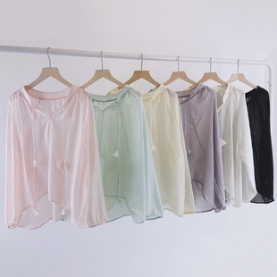 古典舞飘逸纱衣身韵宽松系带舞蹈服练功服女现代舞中国舞蹈服罩衫