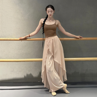 中国舞练功服古风演出服女荷花裤 古典舞舞蹈服飘逸大摆裙裤 练功裤