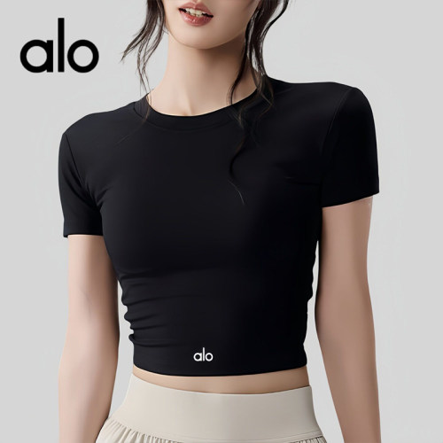 AIo新款带胸垫瑜伽服短袖女