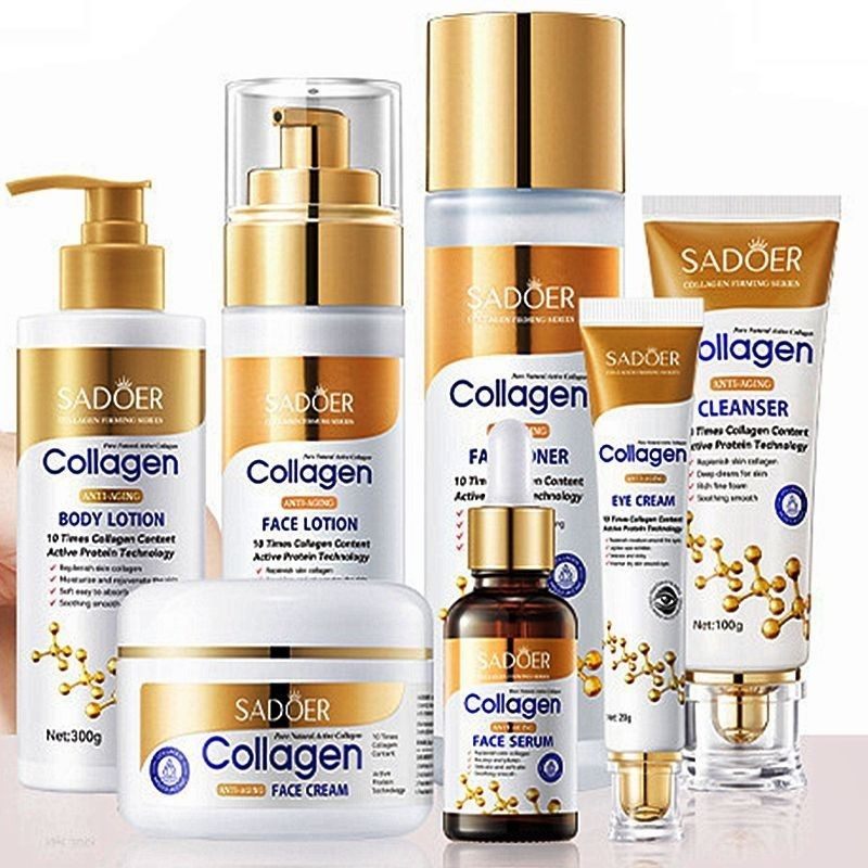 跨境正品骨胶原护肤品套装眼霜洗面奶爽肤水乳液化妆品精华液面霜,美容护肤/美体/精油,面部护理套装,淘宝优惠券,粉丝福利购,淘宝优惠卷